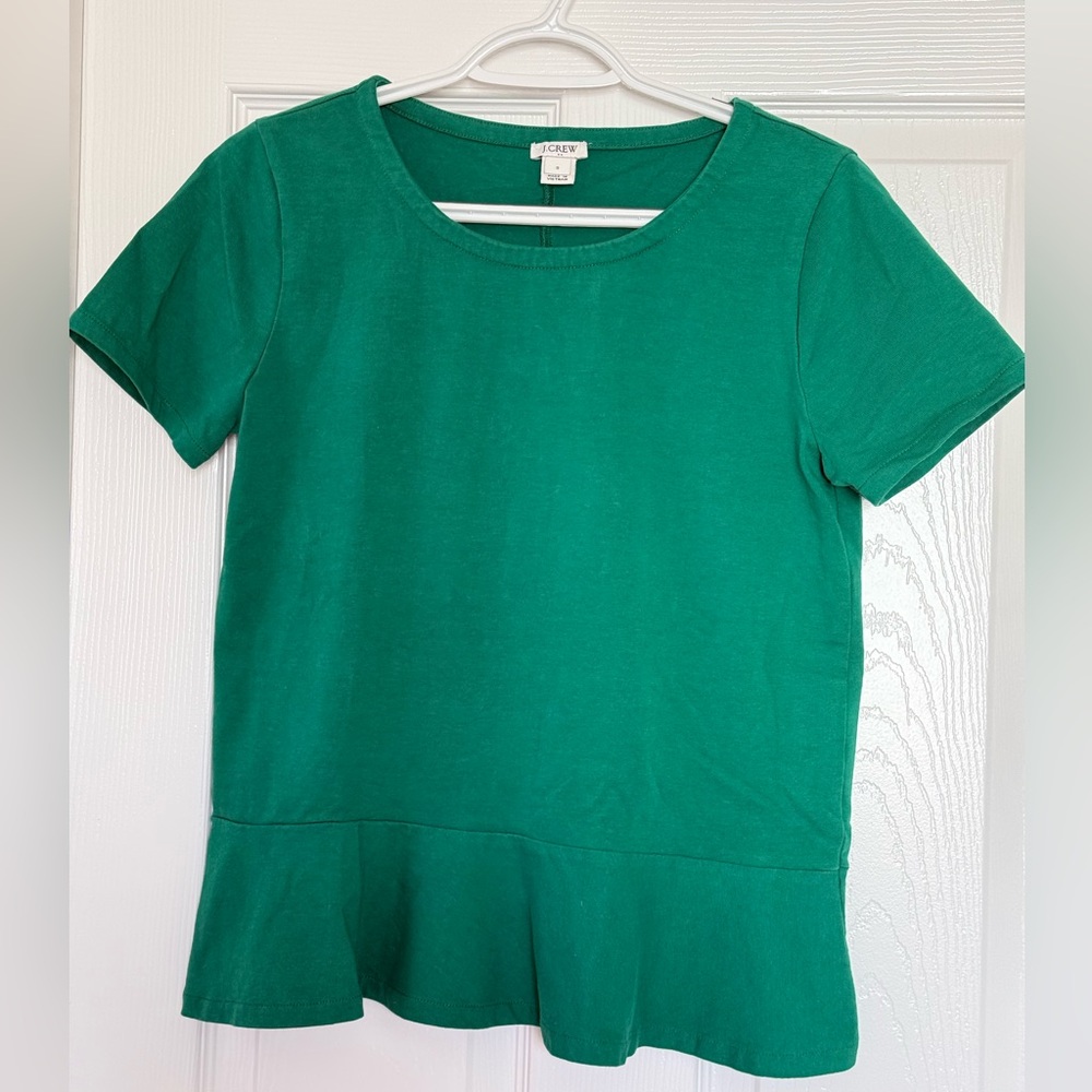 NWOT J. Crew Vibrant Green Top
